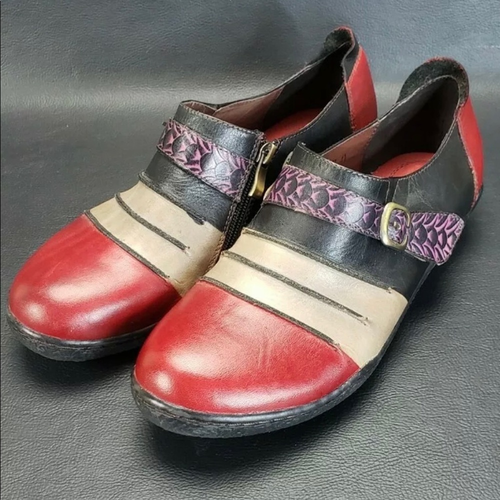 New L’Artiste Spring Step ‘EXPEL’ shoes in Red/Black with side closure Size 41